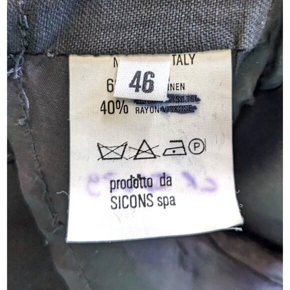 Rare Vtg 80s EMPORIO ARMANI Linen-Blend Black Cropped Jacket Size IT 46/ US 10 - Picture 5 of 12